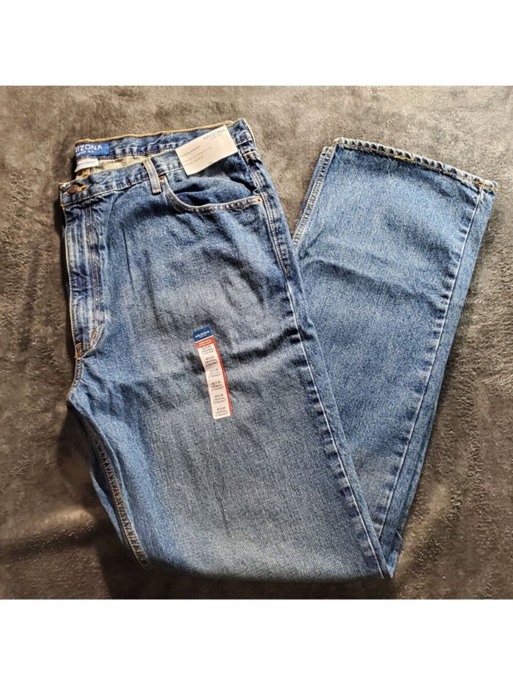 Arizona Jean Co. Mens Original Straight Jeans Medium Stone 42X36 Straight Leg - Picture 11 of 12
